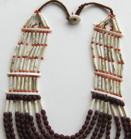Unusual Vintage Navajo Silver Pearl Native American Bench Bead Necklace
